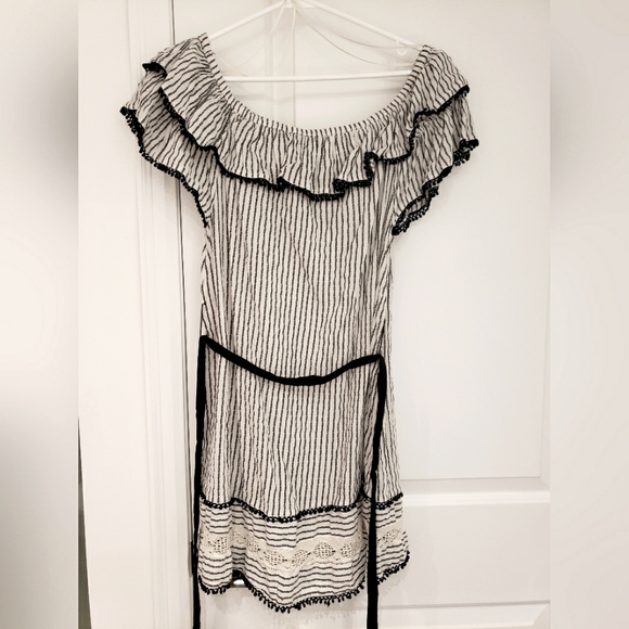 Zara Off-the-shoulder Cotton Dress XS - Picture 2 of 6